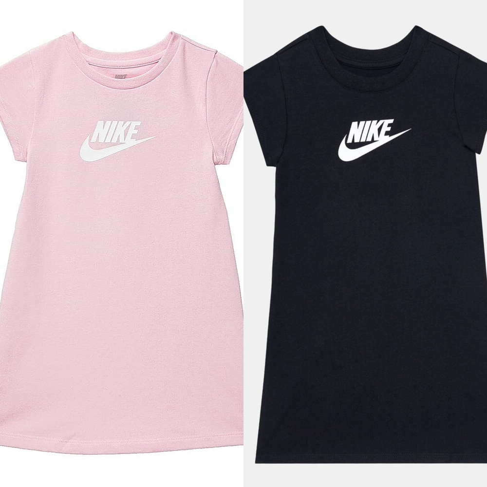 Nike Pink and Black Logo T-Shirt Dresses